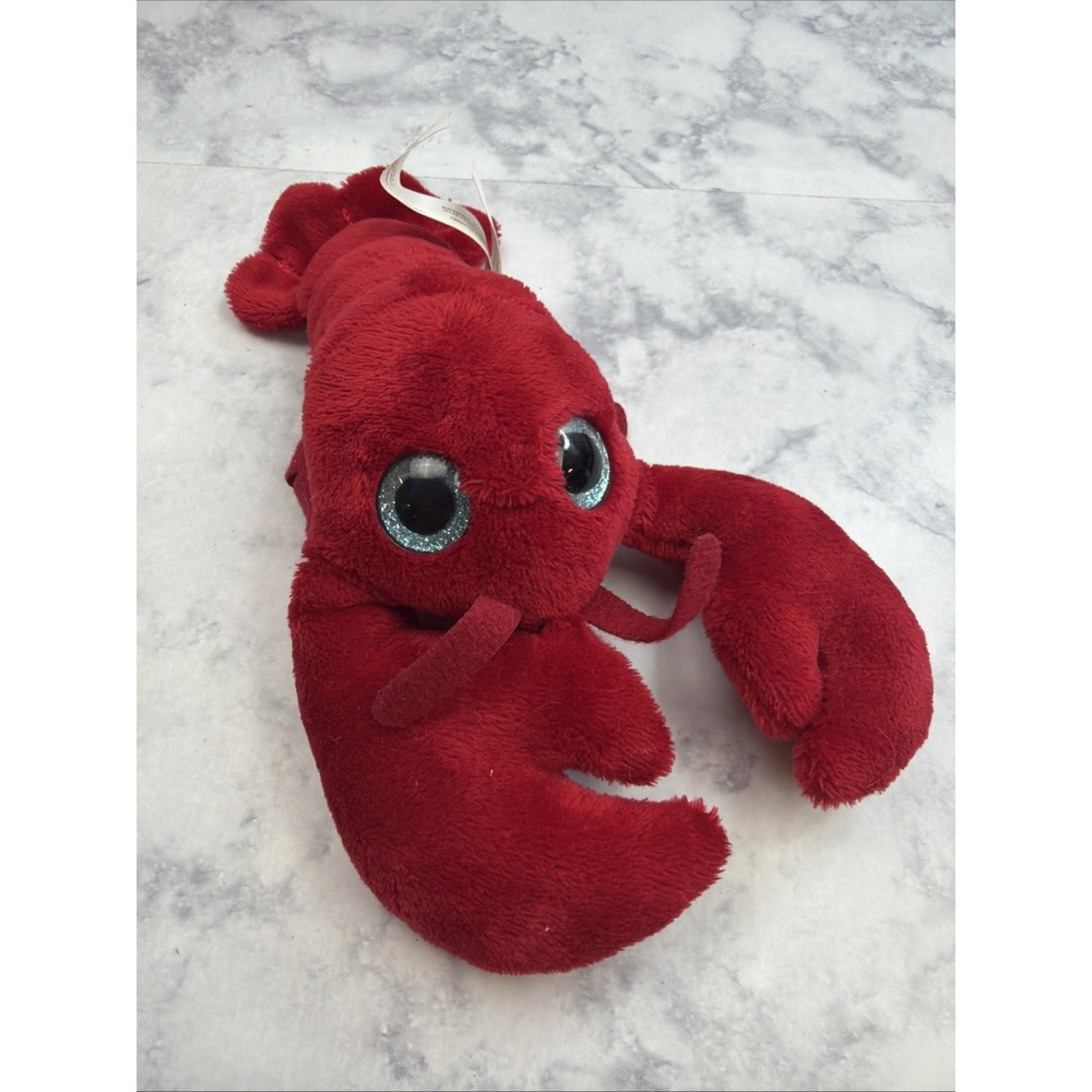 The Petting Zoo Red Lobster Mini Plush Stuffed Animal Glitter Eyes Soft Toy 6"